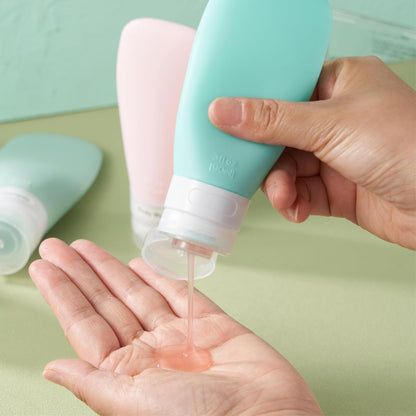 INSFIT Portable Travel Bottles, TSA Approved Leak Proof Containers for Toiletries, BPA Free Refillable Accessories for Shampoo, Body Wash, Liquids (4 Pack)