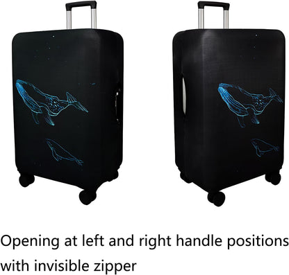 WUJIAONIAO Travel Luggage Cover Baggage Suitcase Cover Protector Skins 18-32 Inch (dolphin, M (for 22-24 inch luggage))