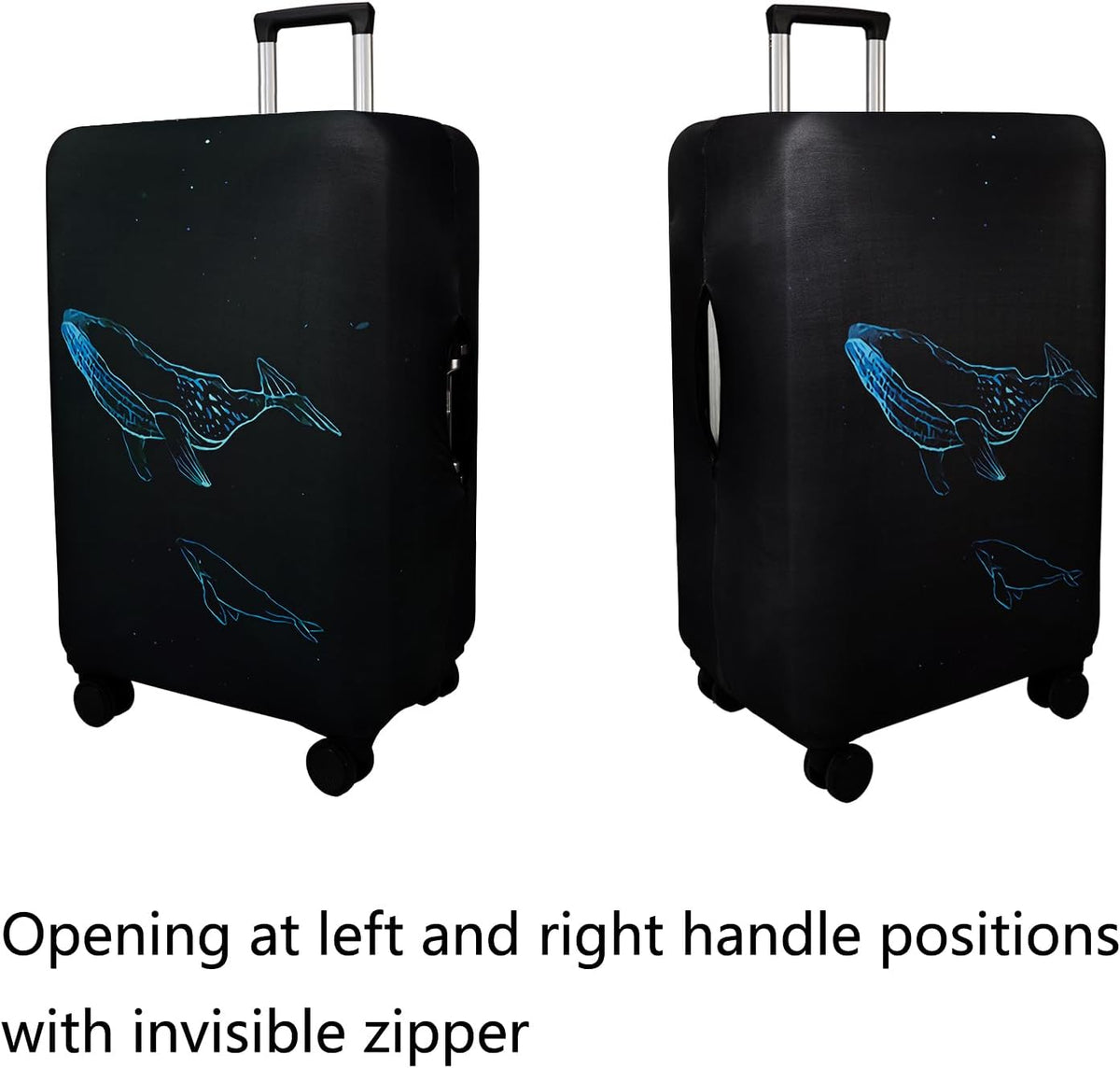 WUJIAONIAO Travel Luggage Cover Baggage Suitcase Cover Protector Skins 18-32 Inch (dolphin, S (for 18-20 inch luggage))