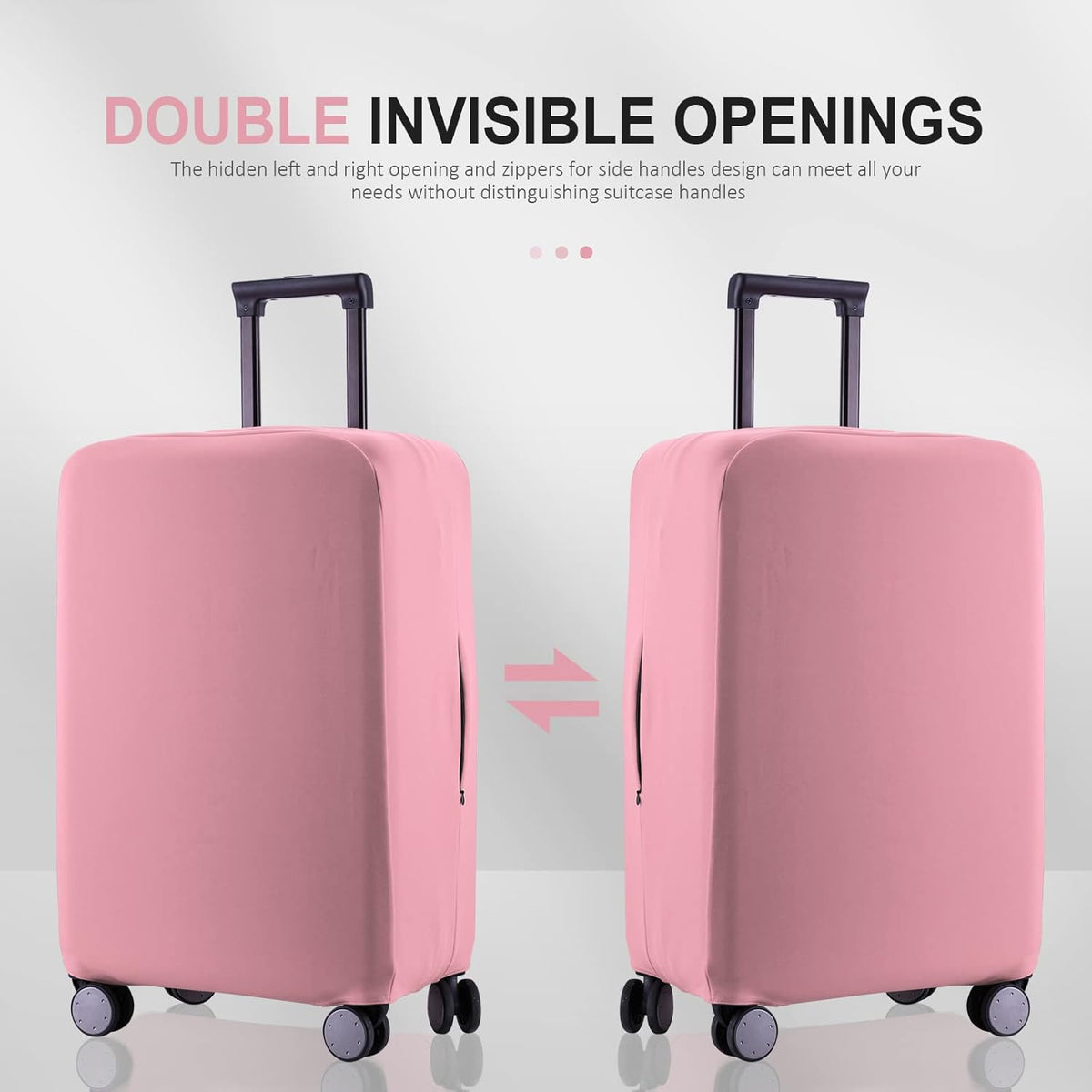 Travel Luggage Cover Suitcase Protector Scratch-Resistant Fit 19-31 Inch Suitcase, Not Included Suitcase (Pink, 2XL(30-31 inch))