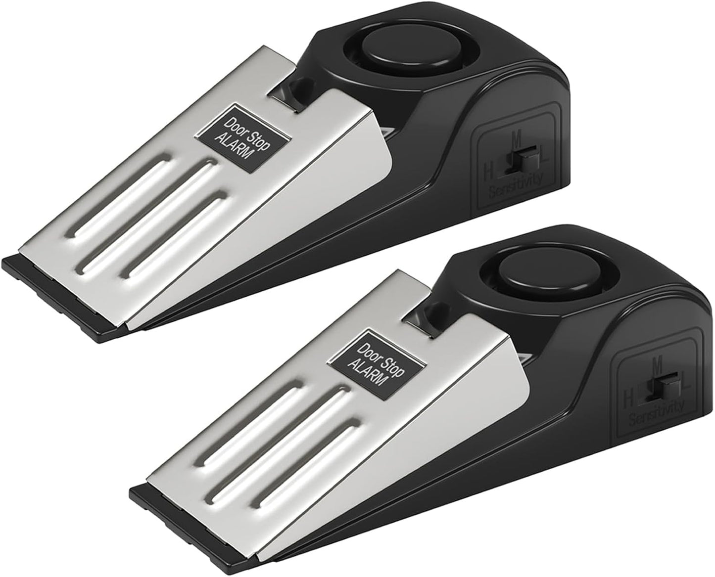 HOSOM 2 Pack Door Stop Alarm for Home & Travel Safety, 120dB Loud Siren Door Stoppers Security Device, Portable Anti-Slip Door Stop Wedge for Apartment, Hotel, Great for Travelers