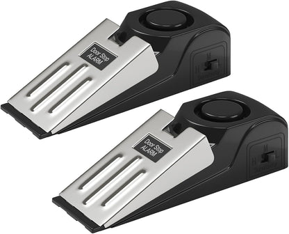 HOSOM 2 Pack Door Stop Alarm for Home & Travel Safety, 120dB Loud Siren Door Stoppers Security Device, Portable Anti-Slip Door Stop Wedge for Apartment, Hotel, Great for Travelers