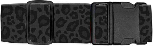 Luggage Straps for Suitcases Travel Belt Accessories, Cute Suitcase Strap, Adjustable Luggage Belt Strap, Heavy Duty with Quick-Release Buckle Luggage Strap Luxury Black Leopard