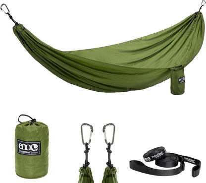 ENO TravelNest Hammock & Straps Combo - Portable Hiking and Camping Hammock with Straps Included - Travel Hammock for Camping, Hiking, Backpacking, a Festival, or The Beach - Moss