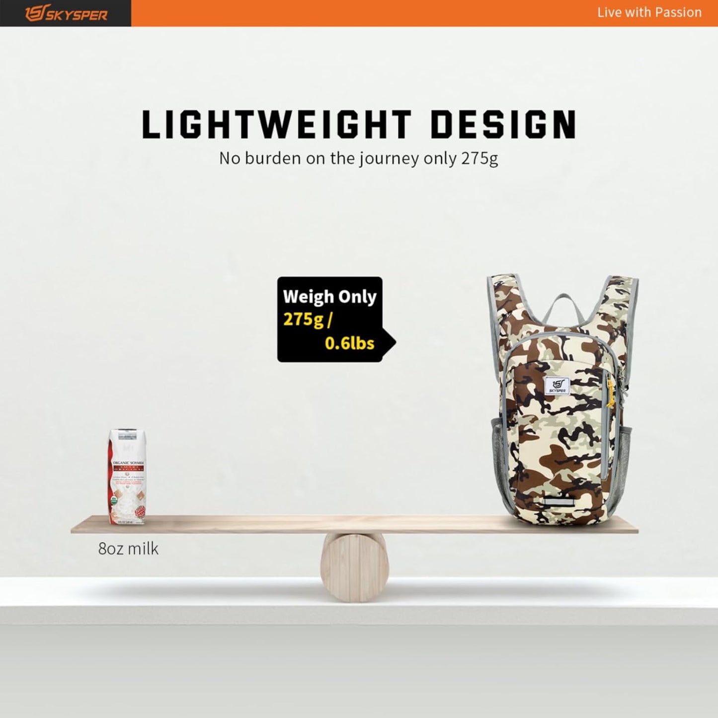 SKYSPER Small Daypack 10L Hiking Backpack Packable Lightweight Travel Day Pack for Women Men