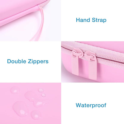MOSISO Electronic Organizer Travel Case Compatible with MacBook Power Adapter, Compatible with Magic Mouse & Pencil, SD Card, USB Flash Disk with 4 Modular Insert & 2 Cable Tie & Snap Hook, Pink