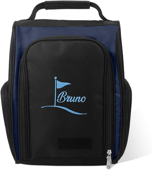 Embroidered Golf Shoe Bag Men Women Handle Strap Personalized Name Golf Shoes Carry Bag With Side Storage Pack Customized Birthday Gifts For Father Son Mother