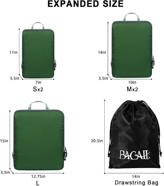 BAGAIL 6 Set Ultralight Compression Packing Cubes Packing Organizer for Travel Accessories Luggage Suitcase Backpack