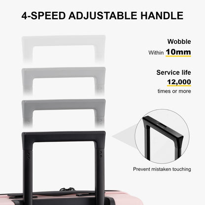 LEVEL8 Pink Suitcase with Spinner Wheels, Carry on Luggage Airline Approved, Suitcase for women Men, Lightweight Luminous Textured, Tsa Lock, 20 Inch