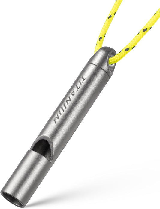 Titanium Emergency Whistle, Survival Safety Whistles for Coaches,Dog Training,Hiking, Life Saving-Loud up to 120db