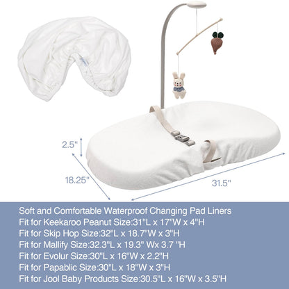 1-Pack Changing pad Cover Waterproof - Soft Baby Baby Changing pad Cover,Contour Changing Pads Liners,Change Pad Cover,Ultra-Soft & Breathable,Fits Skip Hop,Keekaroo Peanut,Machine Washable(1)