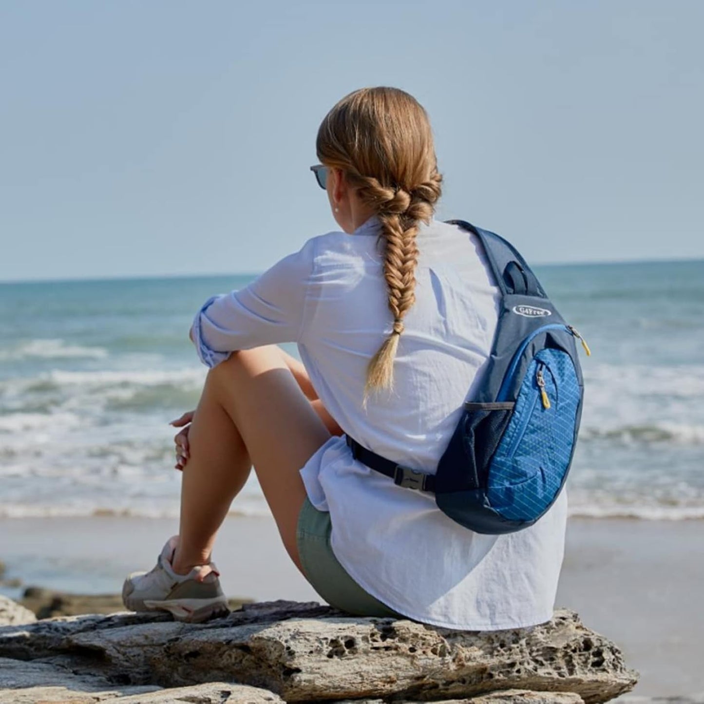 G4Free Sling Bag for Men Women, Small Crossbody Backpack Lightweight Chest Shoulder Bags for Travel, Outdoor and Sports (Blue)