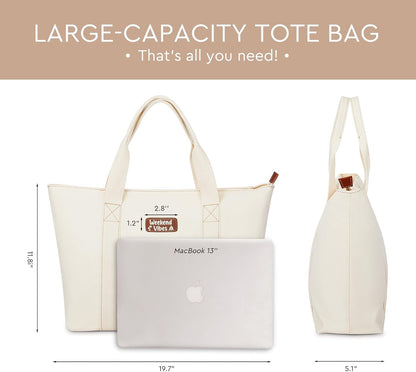 AW BRIDAL Monogram Canvas Tote Bag for Chrismas, Bridal Shower, Retirement, Birthday Gifts for Women Mom Wife Sister Friends