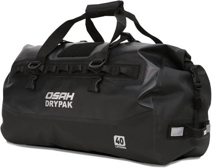 Waterproof Duffel Bag - Motorcycle Dry Bag 40L Tail Bag with Large Storage Space, Waterproof Duffle Bags with Outer Mesh Zipper Pocket for Camping, Kayaking, Fishing & Traveling-Black