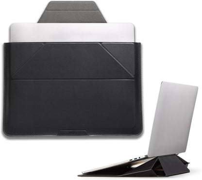 MOFT Laptop Carry Sleeve, 2-in-1 Laptop Bag & Stand for 16" MacBook Air/Pro & Dell/HP/Lenovo/Asus, Stylish Slim Computer Sleeve Bag with Expandable Storage for Computer Accessories, Night Black