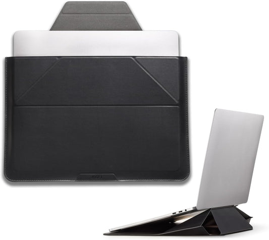 MOFT Laptop Carry Sleeve, 2-in-1 Laptop Bag & Stand for 15" MacBook Air & Dell/HP/Lenovo/Asus, Stylish Slim Computer Sleeve Bag with Expandable Storage for Computer Accessories, Night Black