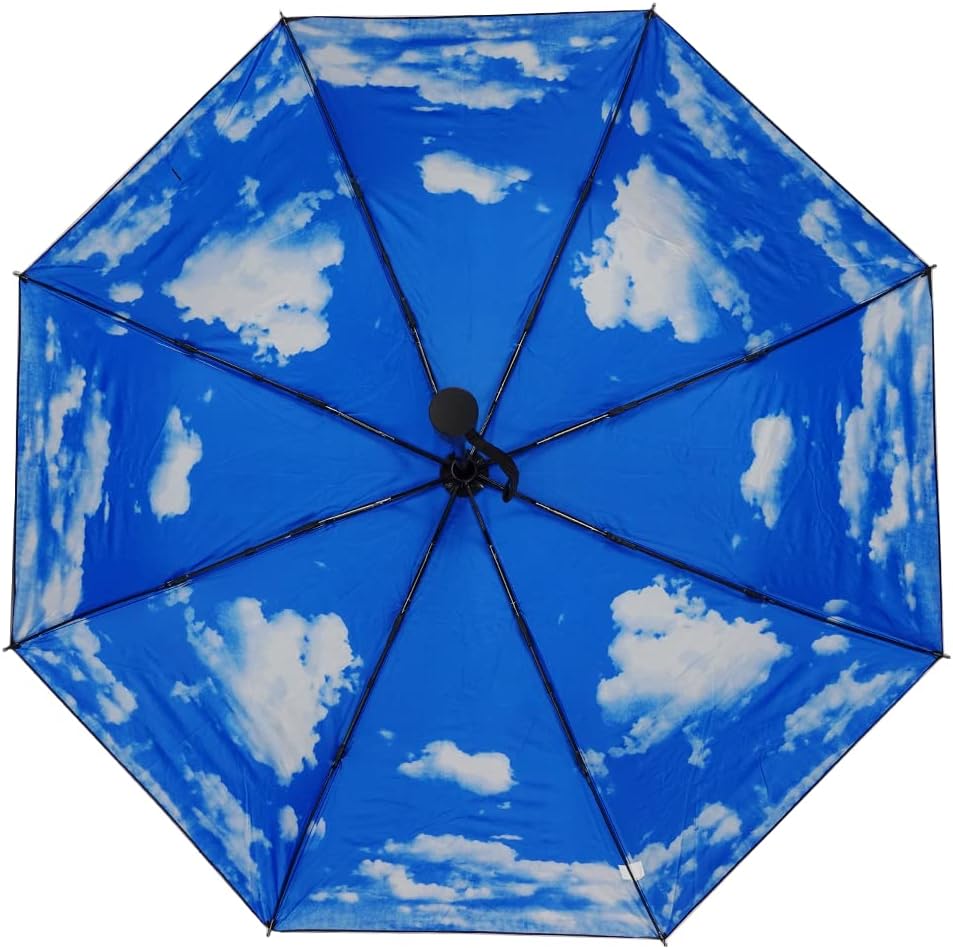 LLanxiry Compact Travel Umbrella, Mini Windproof Umbrellas for Rain & Sun, Small Lightweight Outdoor UV Umbrella, Portable Folding Umbrellas for Travel