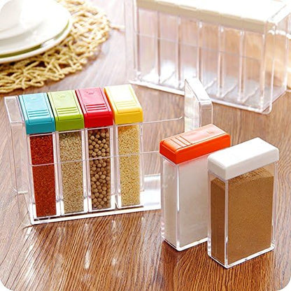 Spice Shaker, 6 Pcs Seasoning Rack Spice Pots Storage Container