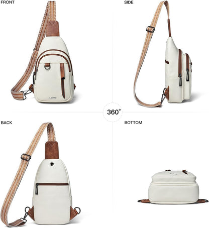 7L Sling Bag for Women Men Leather Small Sling Backpack Daypack Anti Theft Fanny Pack Crossbody Purse Travel