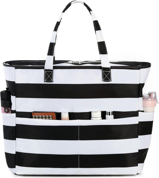 Waterproof Beach Tote Pool Bags for Women Ladies Extra Large Gym Tote Carry On Bag With Wet Compartment for Weekender Travel