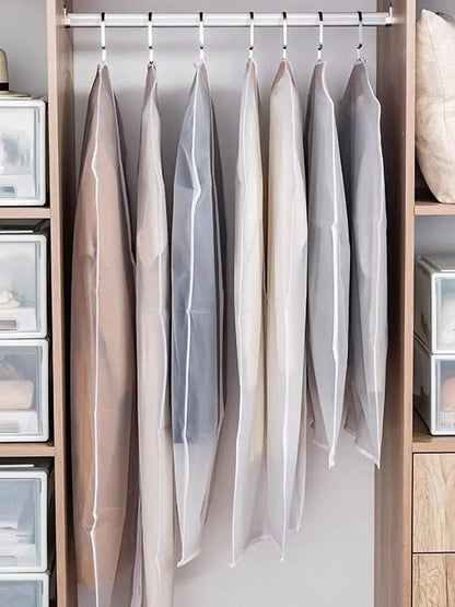 Garment Bags for Hanging Clothes (Set of 12) Travel Garment Bag with Zip Clothes Garmet Bag Shirt Suit Travel Bags for Men Closet Cover for Open Closet Storage (White 24'' x 48'')