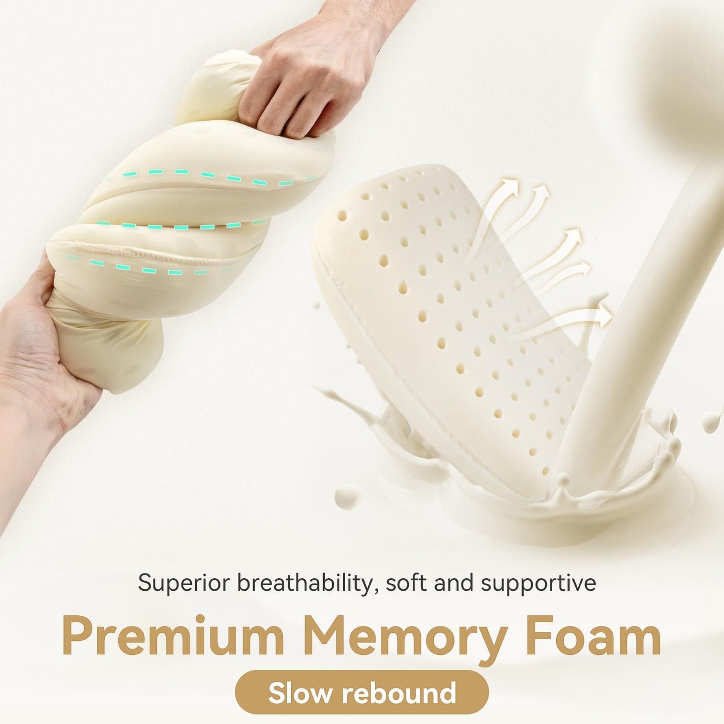 HIKEMAN Camping Memory Foam Pillow - Ultralight Travel Backpacking Ergonomic Pillow with Removable Cover,Neck Lumbar Support for Outdoor Camp,Sport,Hiking,Backpacking Sleep (Grey)