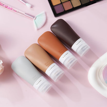 INSFIT Portable Travel Bottles, TSA Approved Leak Proof Containers for Toiletries, BPA Free Refillable Accessories for Shampoo, Body Wash, Liquids (4 Pack)