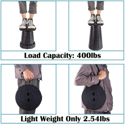 Fishboy Collapsible Stool for Adults, Portable Folding Camping Seat, 400lbs