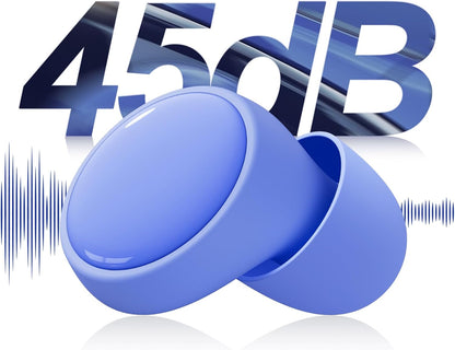 45dB Earplugs for Sleeping,Noise Cancelling Ear Plugs with 8 Pairs Ear Tips, Reusable Hearing Protection Noise Reduction Earplugs Suitable for Concerts,Travel,Work Fit Blue