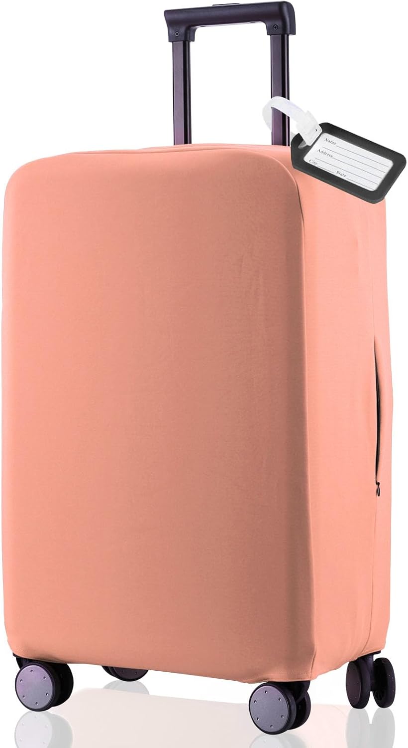 Travel Luggage Cover - Scratch-Resistant Fit 19-33 Inch, Pink, 3XL
