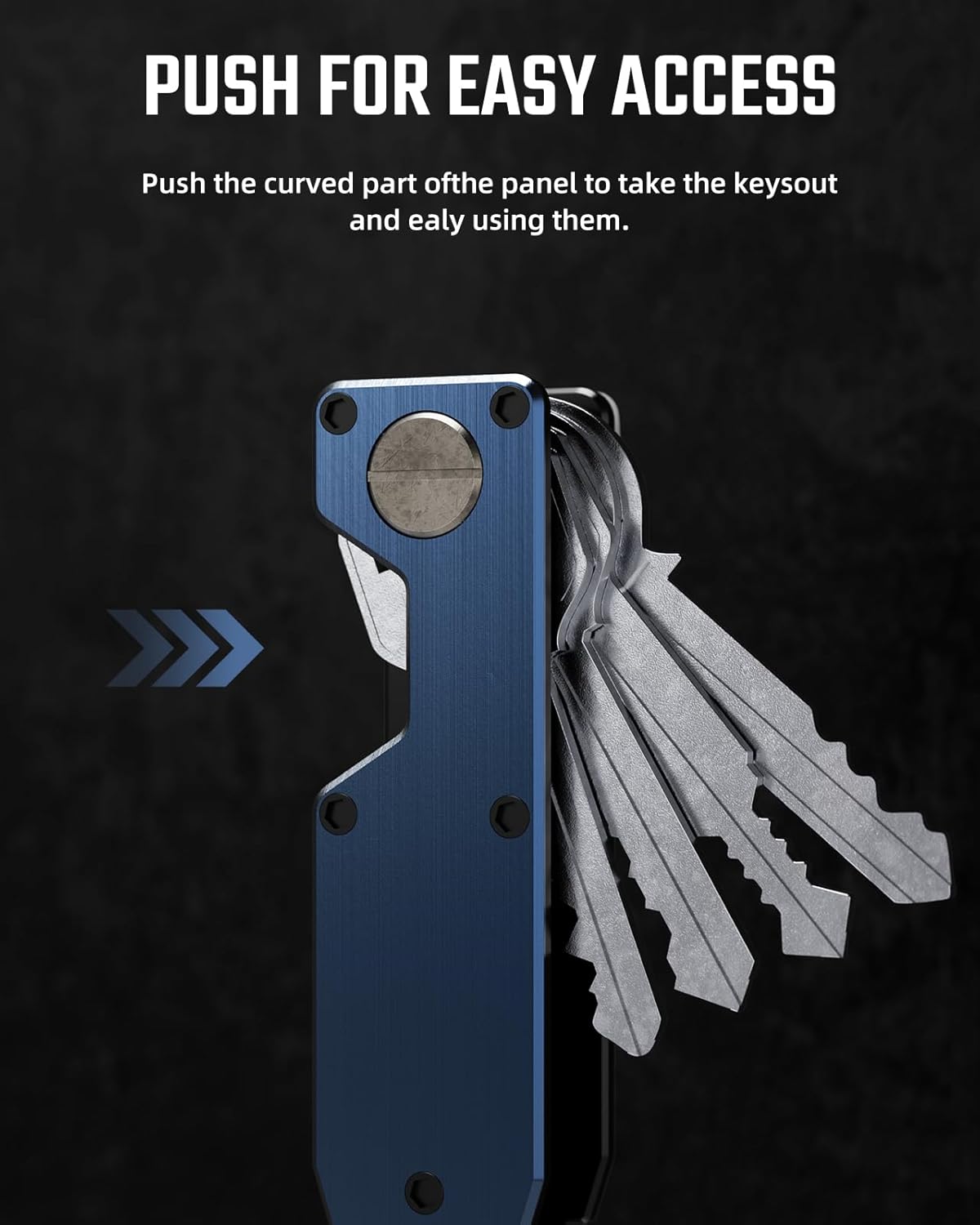 Key Organizer for Men Compact Key Holder Minimalist Key Case Metal Key Chain Key Holder for Keychain Secures 2-5 Keys