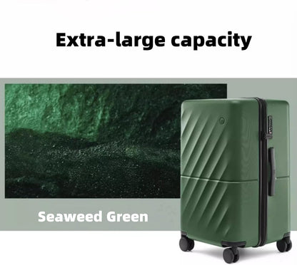 Trunk Luggage 24 Inch, Medium Checked Luggage with Double Spinner Wheels, Anti-Burst Zipper, Hard Case PC Suitcase, Lightweight Travel Luggage, TSA Approved (Seaweed Green, Hudson)