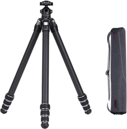 FALCAM TreeRoot F38 Quick Lock Lite Carbon Fiber Travel Tripod with Ball Head Load Capacity 3kg/6.6lbs, Max Vertical Payload 40Kg/88lbs for Cameras, All-Terrain Stability (C141K-301)