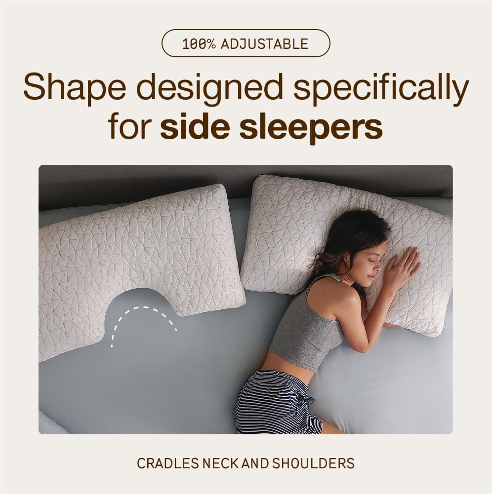 Coop Home Goods Original Cut-Out Adjustable Pillow, King Size Bed Pillows for Neck & Head Support, Memory Foam Pillows - Medium Firm for Side Sleeper, CertiPUR-US/GREENGUARD Gold