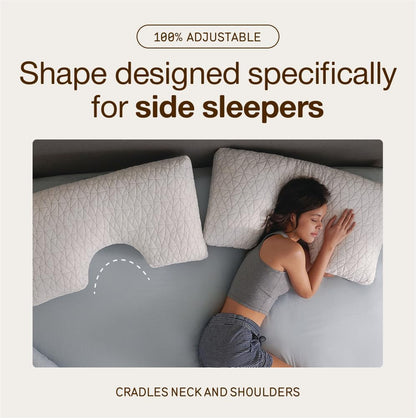 Coop Home Goods Original Cut-Out Adjustable Pillow, King Size Bed Pillows for Neck & Head Support, Memory Foam Pillows - Medium Firm for Side Sleeper, CertiPUR-US/GREENGUARD Gold