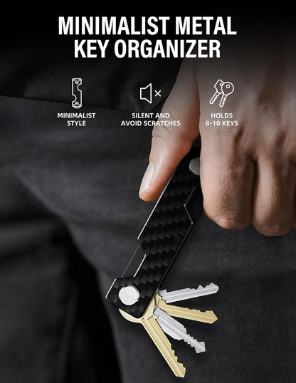 Key Organizer Compact Key Holder Metal Key Chain Minimalist key case key holder for keychain Secures 1-5 Keys