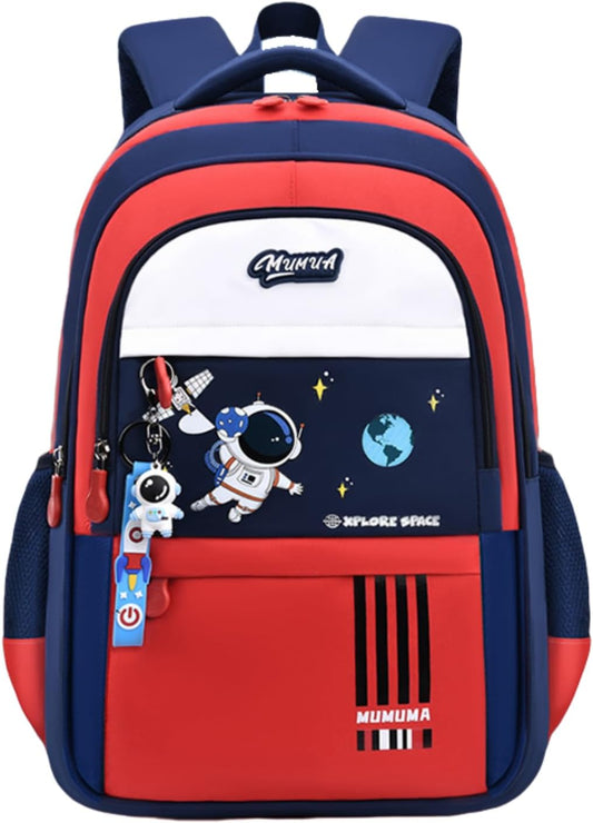 Astronaut-space Backpack for Boys-Girls Elementary Middle School Backpack Book Bags for Girls Kids Lightweight Back Pack Red