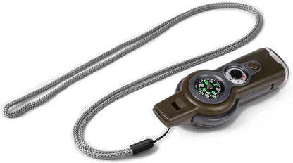 Emergency Survival Function Whistle, Outdoor Multifunctional Tool Safety Whistle with Lanyard, Ideal for Kayaking, Boating, Hiking, Camping, Climbing, Hunting, Fishing, Rescue Signaling