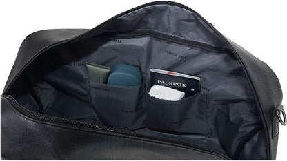 Kenneth Cole REACTION Port Stanley Duffel Pebbled Vegan Leather Carry on Shoulder Duffle Travel Bag