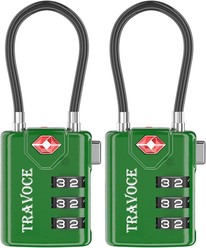 TSA Approved Luggage Locks, Travel Locks Which Also Work Great as Gym Locks, Toolbox Lock, Backpack and More 1,2,4,6 &10 pk (Army Green)