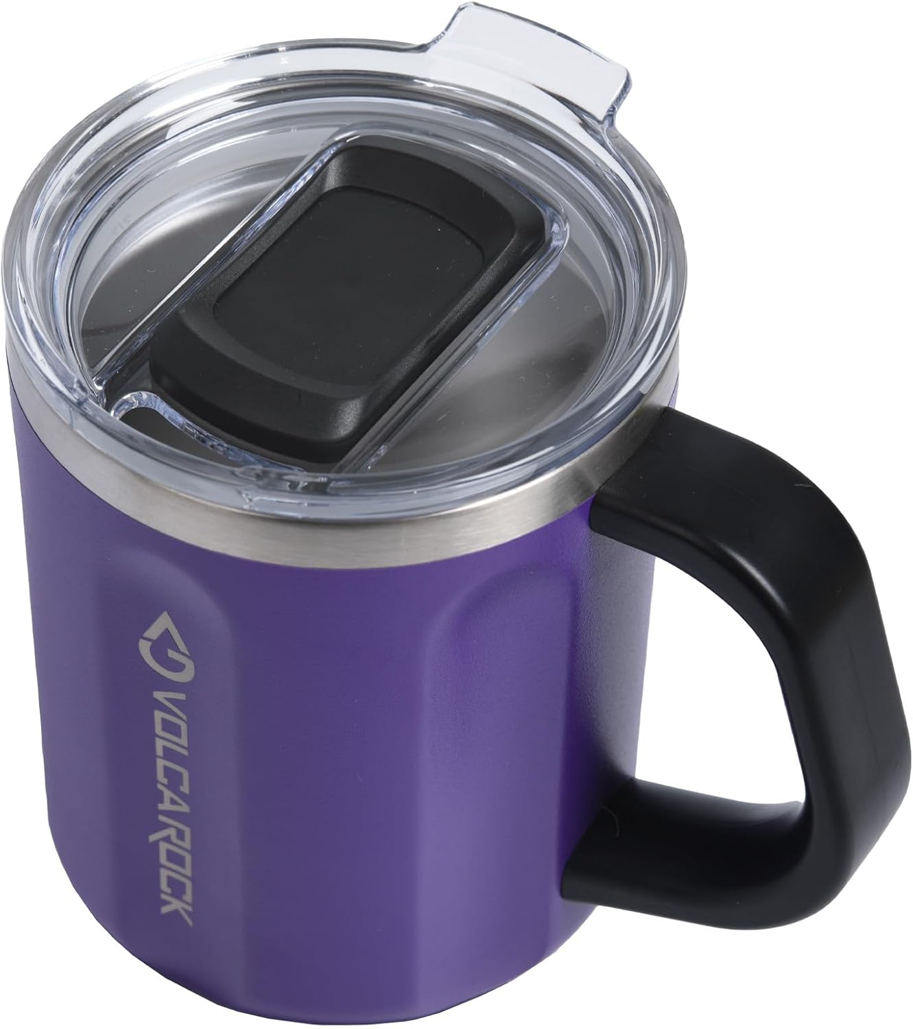 16oz Stainless Steel Togo Coffee Travel Mug, Spill Proof Tea Mug with Handle and Lid, Lightweight and Durable, Great for Office Home and Outdoor Use (Purple)