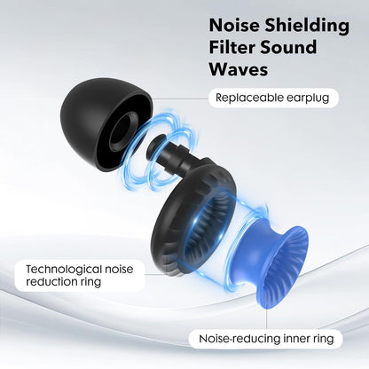 Ear Plugs for Sleeping Noise Cancelling -30dB, 2-Pack Reusable Soft Noise Reduction Ear Plugs for Sleep, Travel,Deep Focus, Hearing Protection,Concert with Carrying Case(Red*2)