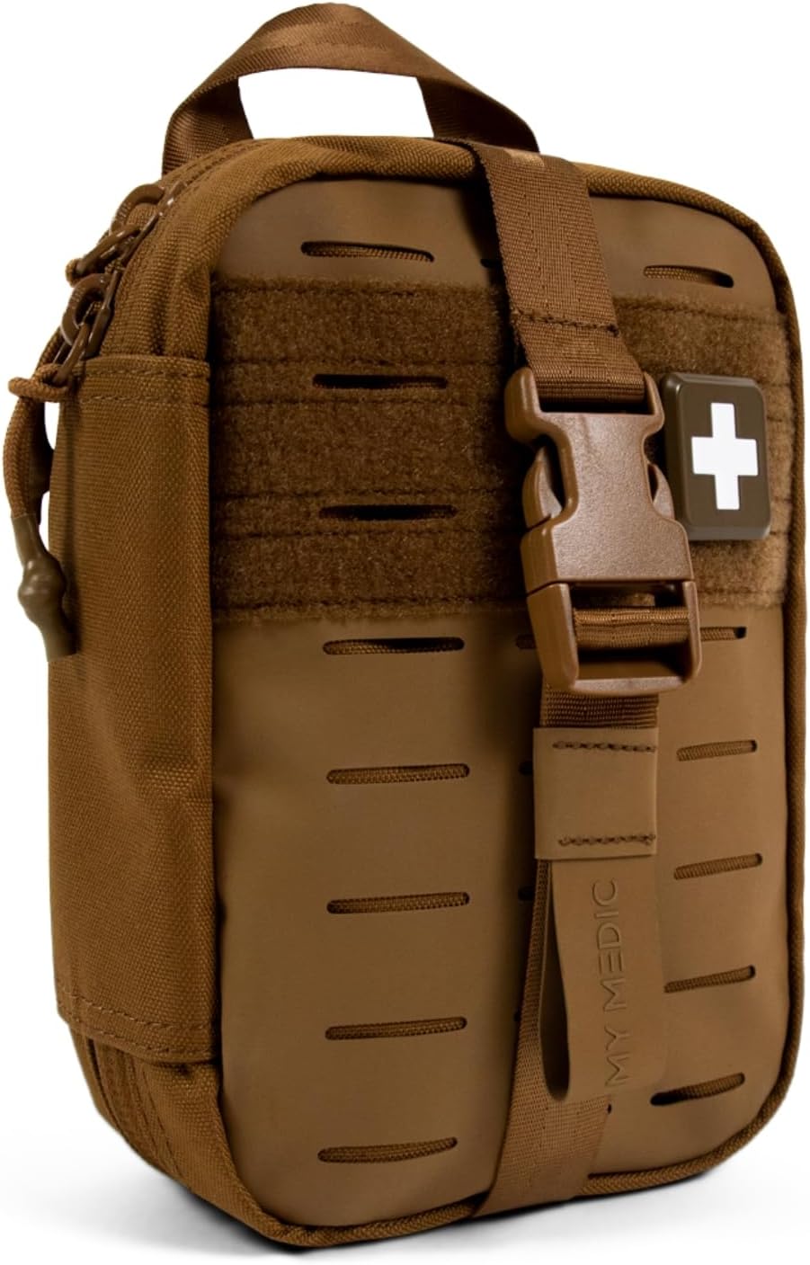 My Medic MyFak Mini Pro First Aid Kit - Small and Lightweight for Camping Hiking and Backpacking - 70 Items IFAK with Tourniquet - HSA/FSA Great for Travel - Coyote