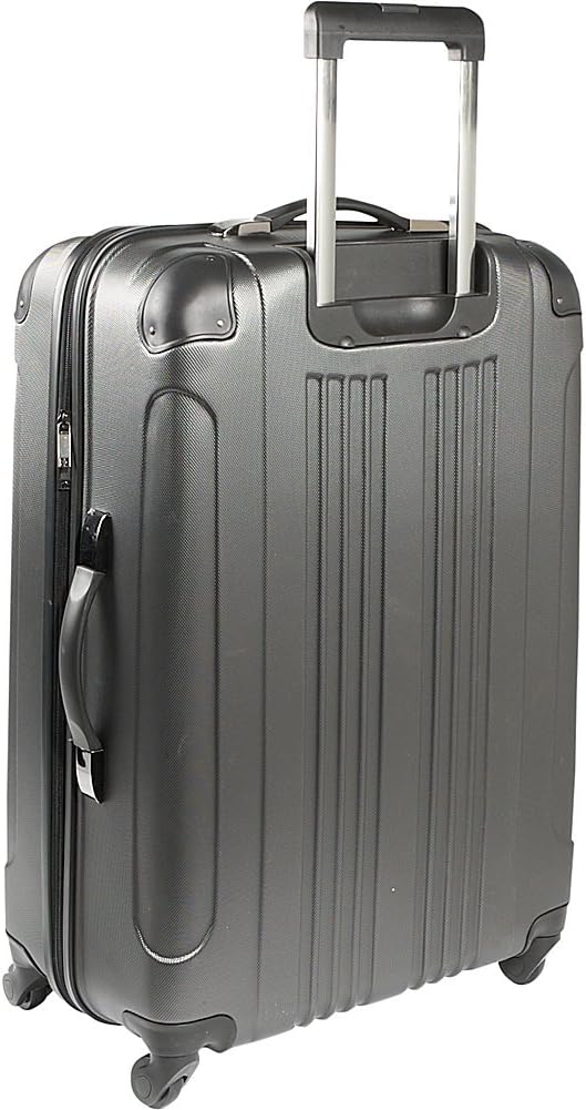 Kenneth Cole REACTION Out of Bounds Lightweight Hardshell 4-Wheel Spinner Luggage, Charcoal, 28-Inch Checked
