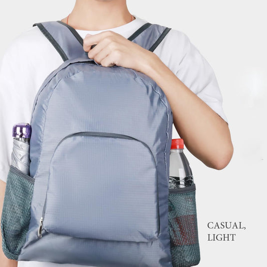 20L Hiking Daypack, Lightweight Backpack for Travel Camping Outdoor, Foldable Backpack For Men Women(BLACK)