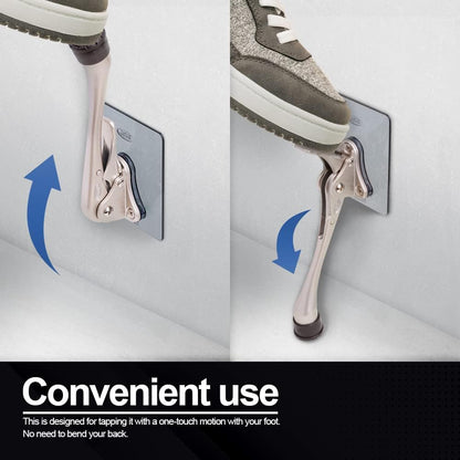 One-Touch Doorstop Adhesive Bracket (Black, 6inch x 2pack)
