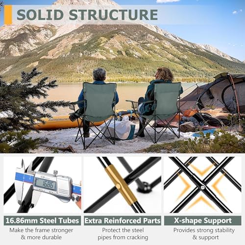 Joyfair Camping Chairs for Lawn & Beach, Large for Adults, Grey
