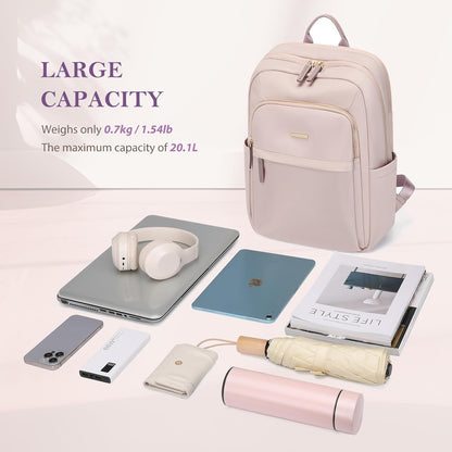 Travel Backpack for Women Personal Carry On Bag Business Weekender Hiking Multilayer Laptop Bag,16 Inch,Pink