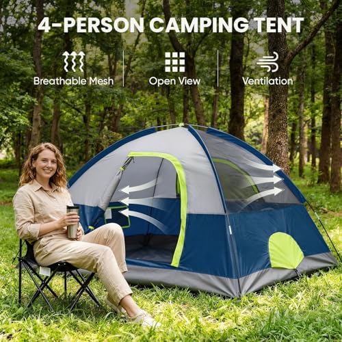 OLIXIS Camping Tent 2 Person, Tent for Camping, Fast Setup, Compact Carry