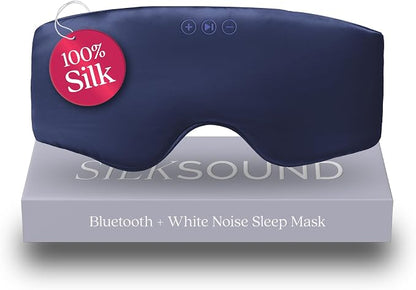 SilkSound 100% Mulberry Silk Bluetooth Sleep Mask, Skin-Friendly Sleeping by BackBayAudio